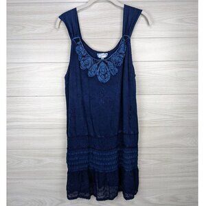 J GEE Navy Swing Lace Tank